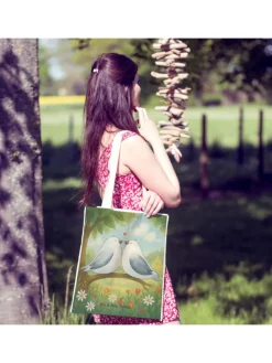 Tasche Turteltauben Liebe Design ohne Spruch in Weiß