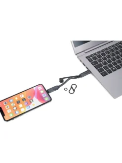 Taschenanhänger-Ladekabel ''Speedy'' in Schwarz - (L)13 cm