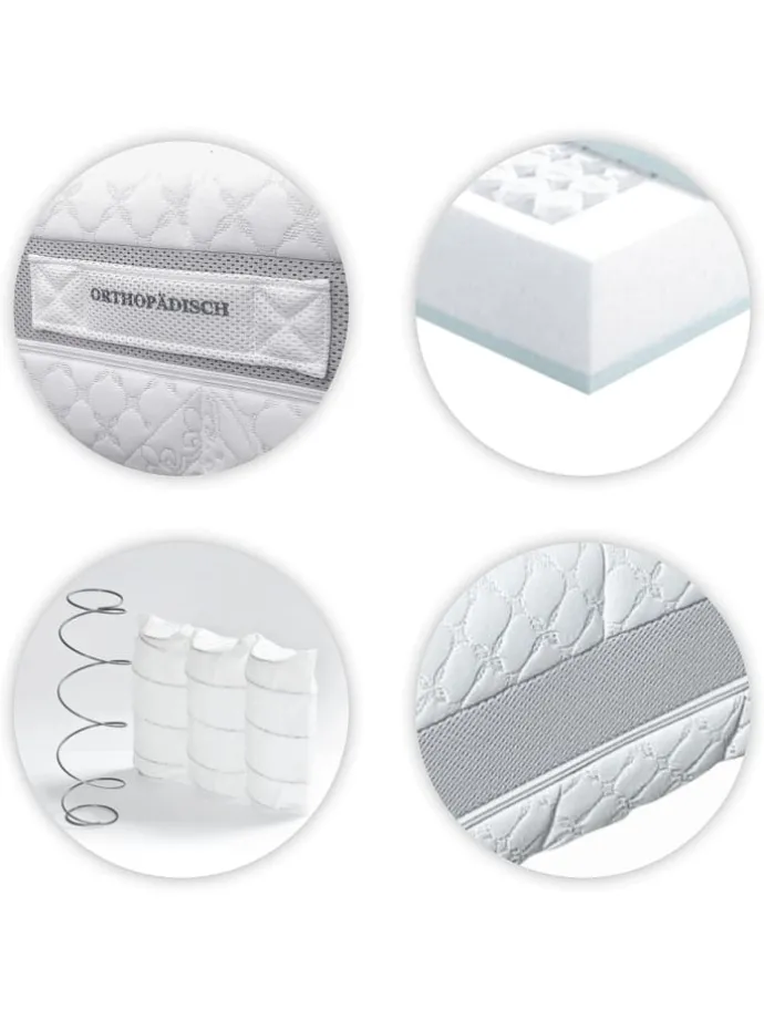 Taschenfederkernmatratze Hamburg in Weiß, Härtegrad 4