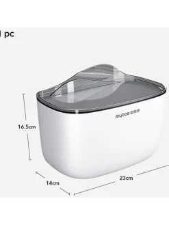 Taschentuchbox in Weiß/ Grau - (B)23 x (H)16,5 x (T)14 cm