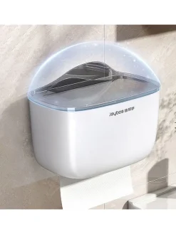 Taschentuchbox in Weiß/ Grau - (B)23 x (H)16,5 x (T)14 cm