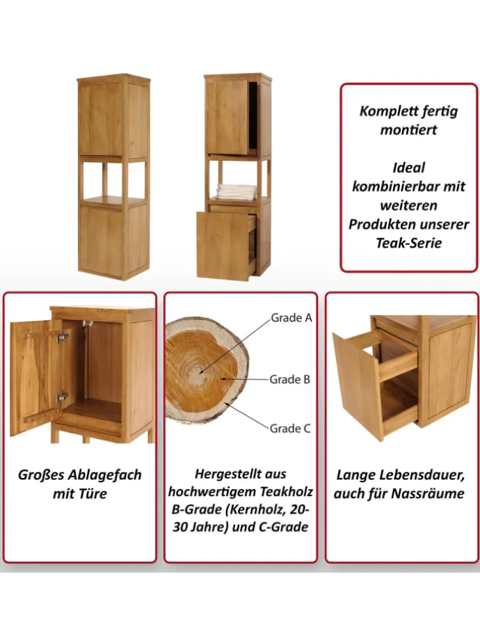 Teak-Hochschrank M71