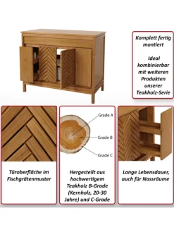 Teak-Waschbeckenunterschrank M74