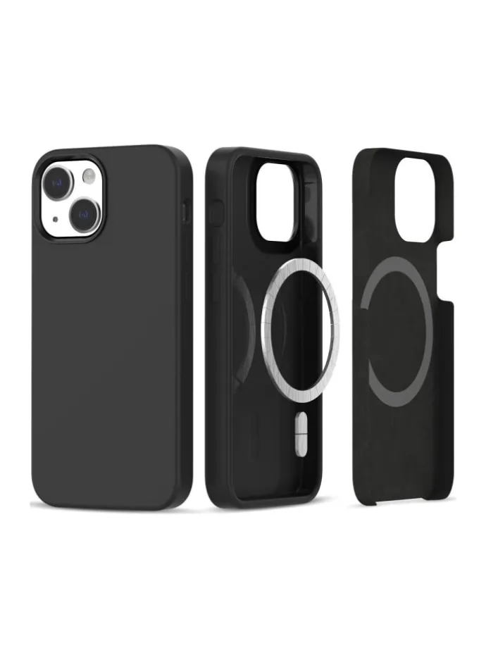 TechProtect Silikon magnetisch Hülle iPhone 13 / 14 Schwarz in Schwarz