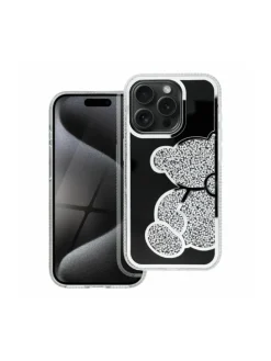 Teddy Bear Handyhülle kompatibel mit iPhone 16 Pro Max Silber in Silber