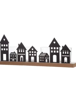 Teelichthalter "Haus" in Schwarz