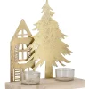 Teelichthalter "House" in Gold - (B)20 x (H)24 cm