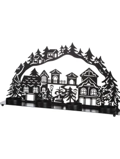 Teelichthalter "Montana" in Schwarz