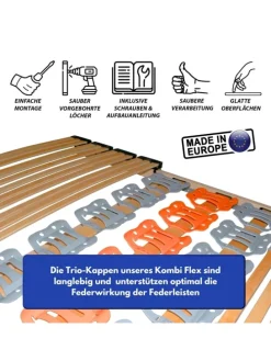 Teiltellerlattenrost KombiFlex starr oder verstellbar in Natur