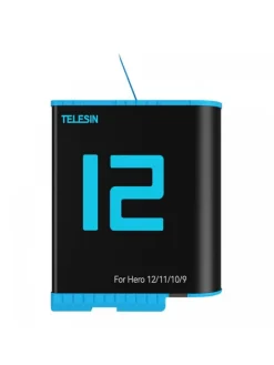 Telesin Akku kompatibel mit GoPro Hero 12 / Hero 11 in Schwarz