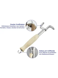 Teleskop-Anziehhilfe in Beige/ Silber - (L)70 cm