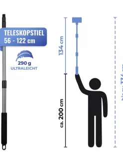 Teleskop-Fliesenwischer in Schwarz/ Silber