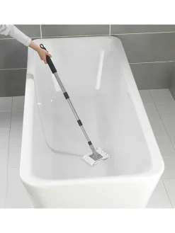 Teleskop-Fliesenwischer in Schwarz/ Silber