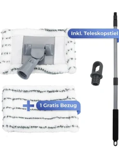 Teleskop-Fliesenwischer in Schwarz/ Silber