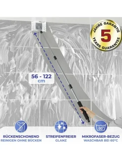 Teleskop-Fliesenwischer in Schwarz/ Silber