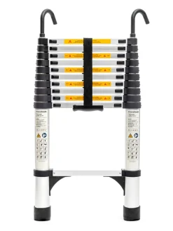 Teleskopleiter in Silber/ Schwarz - (L)9 x (B)48 x (H)320 cm