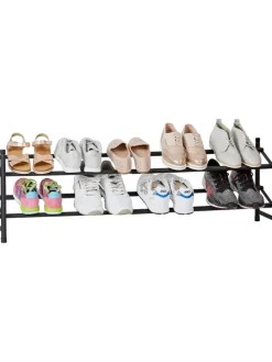 Teleskop-Schuhregal "Loft" in Schwarz- (B)62 -116 x (H)36 x (T)23 cm