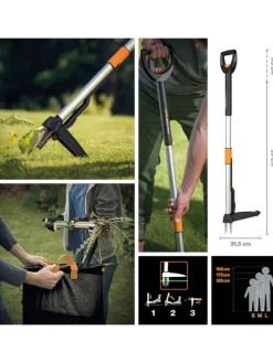 Teleskop-Unkrautstecher in Schwarz