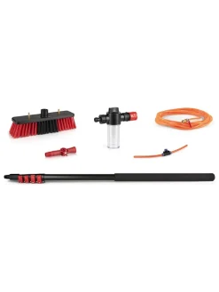 Teleskop-Wasserbürste in Schwarz/ Rot - (H)460 cm