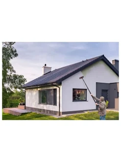 Teleskop-Wasserbürste in Schwarz/ Rot - (H)460 cm