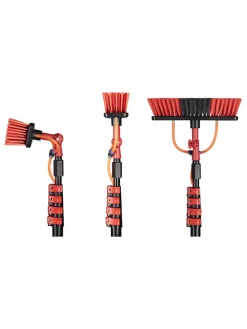 Teleskop-Wasserbürste in Schwarz/ Rot - (H)460 cm