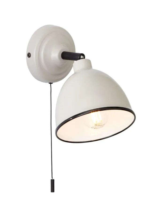 Telio Wandleuchte Zugschalter in grau/taupe