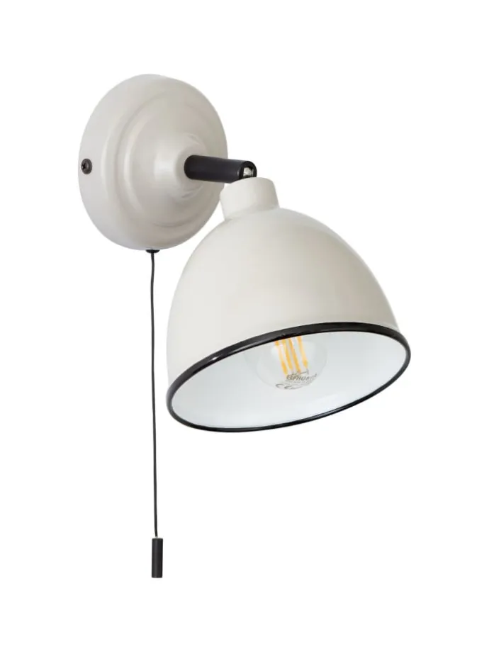 Telio Wandleuchte Zugschalter in grau/taupe