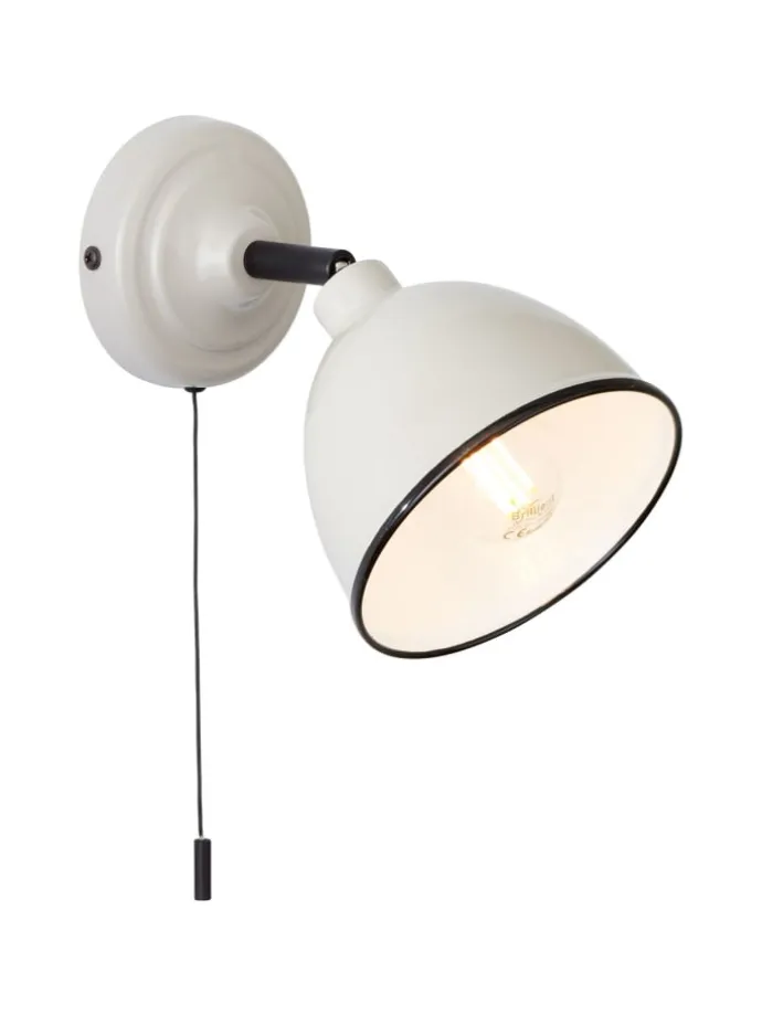 Telio Wandleuchte Zugschalter in grau/taupe