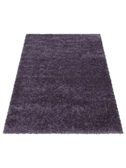 Teppich Hochflor Shaggy Uni-Look Polypropylen Wohnzimmer in VIOLETT