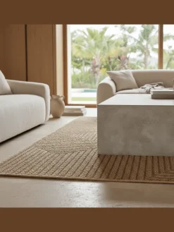 Teppich In-/Outdoor Jute-Optik Flachgewebe Unicolor Polypropylen