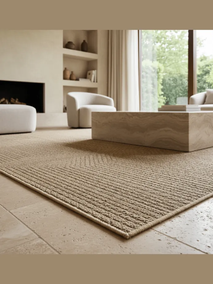 Teppich In-/Outdoor Jute-Optik Flachgewebe Unicolor Polypropylen