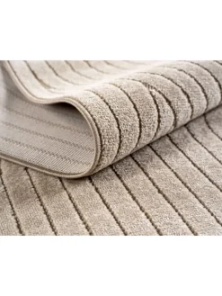 Teppich In-/Outdoor Kurzflor Skandi 3D-Design Polypropylen Balkon in Beige