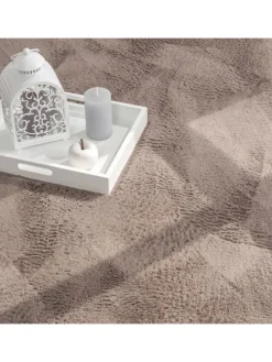 Teppich Kurzflor waschbar Einfarbig Wohnzimmer in Taupe