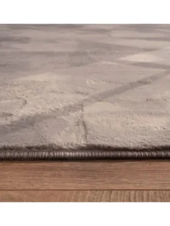 Teppich Kurzflor waschbar Einfarbig Wohnzimmer in Taupe