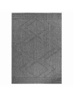 Teppich Outdoor Flachgewebe Boho-Muster Polypropylen Küche in Grau