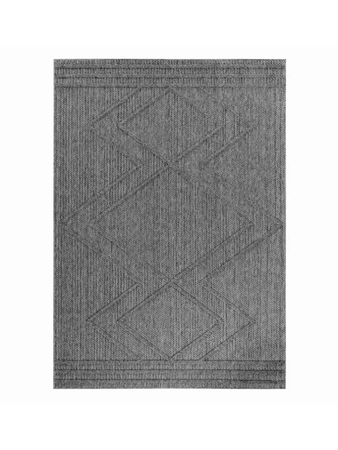 Teppich Outdoor Flachgewebe Boho-Muster Polypropylen Küche in Grau