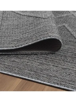 Teppich Outdoor Flachgewebe Boho-Muster Polypropylen Küche in Grau