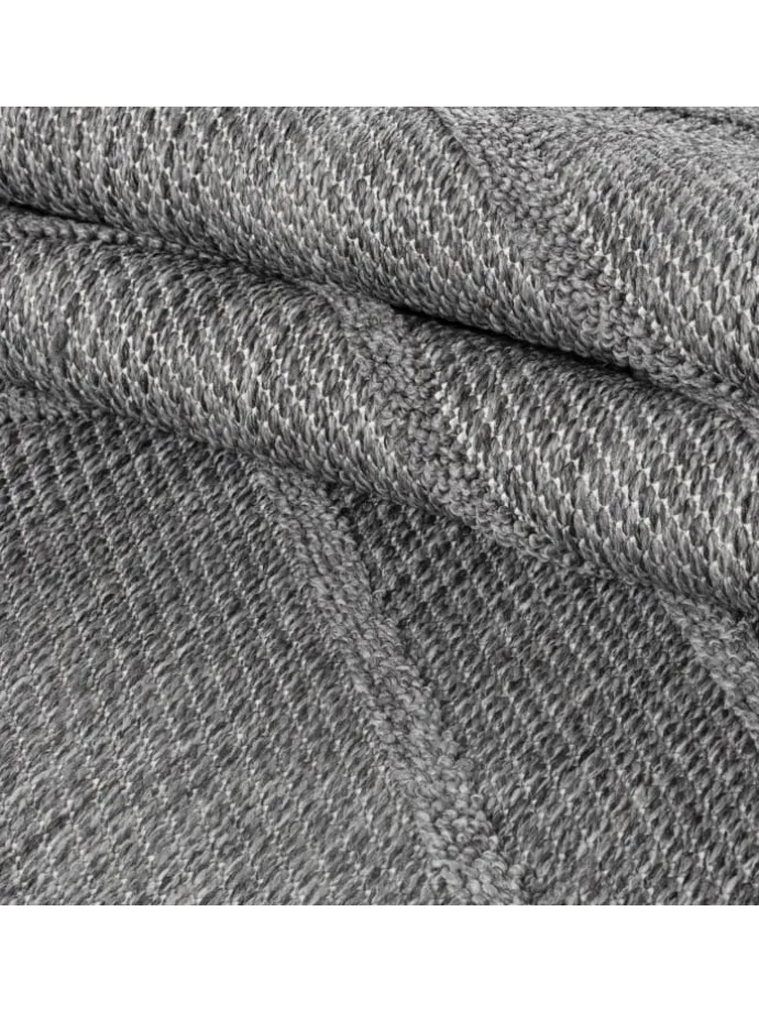 Teppich Outdoor Flachgewebe Boho-Muster Polypropylen Küche in Grau