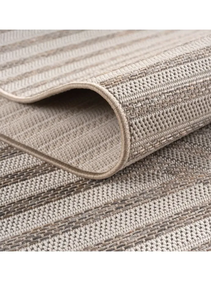 Teppich Outdoor Flachgewebe Boho Muster Polypropylen Balkon in Beige