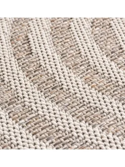 Teppich Outdoor Flachgewebe Boho Muster Polypropylen Balkon in Beige