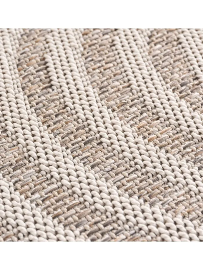 Teppich Outdoor Flachgewebe Boho Muster Polypropylen Balkon in Beige