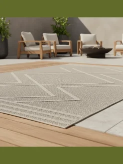 Teppich Outdoor Flachgewebe Boho-Muster Polypropylen Küche in Beige