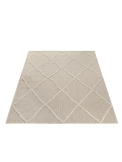 Teppich Outdoor Flachgewebe Boho-Muster Polypropylen Terrasse in Beige