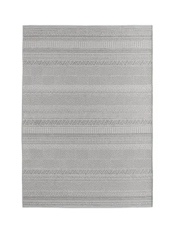 Teppich Outdoor Flachgewebe Ethno Muster Polypropylen Balkon in Grau
