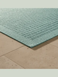 Teppich Outdoor Flachgewebe Uni-Farbe Polypropylen Balkon in Blau