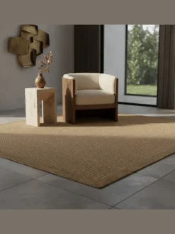 Teppich Outdoor Flachgewebe Uni-Farbe Polypropylen Balkon in Braun