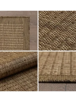 Teppich Outdoor Flachgewebe Uni-Farbe Polypropylen Balkon in Braun
