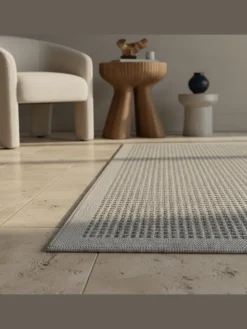 Teppich Outdoor Flachgewebe Uni-Farbe Polypropylen Balkon in Grau