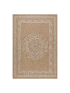 Teppich Outdoor Flachgewebe Vintage Polypropylen Terrasse in Beige