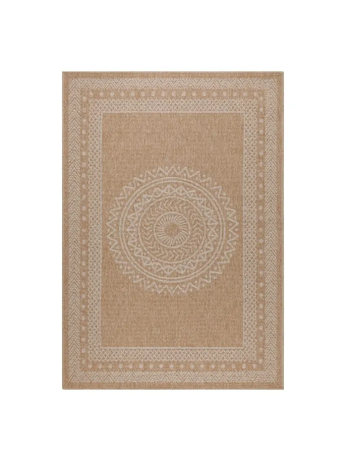 Teppich Outdoor Flachgewebe Vintage Polypropylen Terrasse in Beige